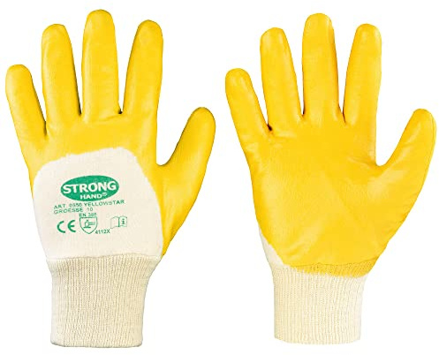 Nitril beschitete Handschuhe YELLOWSTAR Gr.10 12 Paar