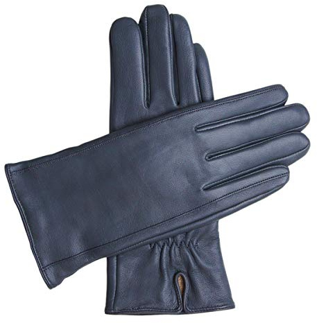 Downholme Klassische Lederhandschuhe mit Innenfutter aus Kaschmir für Damen