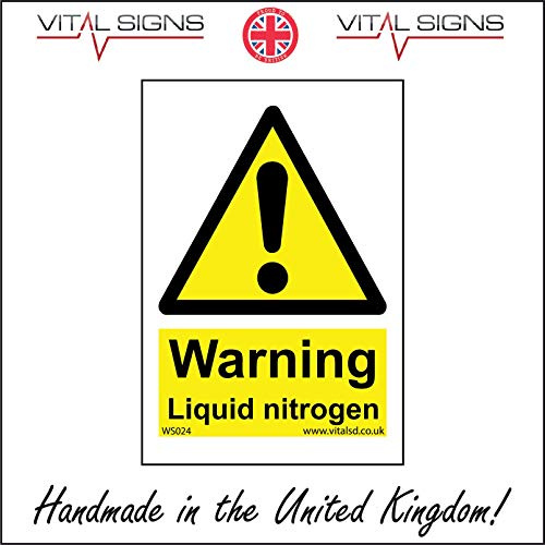 WS024 Warning Liquid NITROGEN Danger to Health Handle with Care Burn Scald Sign 100mm x 150mm Magnetic - Vehicle Grade