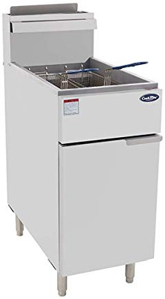 CookRite ATFS-40 Commercial Deep Fryer with Baskets 3 Tube Stainless Steel Natural Gas Floor Fryers-102000 BTU
