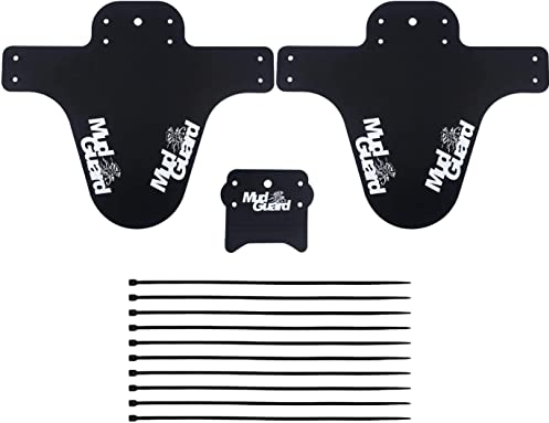 Mountainbike Kotflügel Set, XCOZU 3Pcs MTB Schutzblech Vorne und Hinten Marsh Guard, Fahrrad Spritzschutz Kotflügel Fahrrad 10 Kabelbinder, Fahrrad Mudguard Schmutzfänger für 16'' bis 29'' Zoll