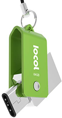 IOCOL dual USB Stick Mini: Ultra USB c Stick für typ Handy und Auto - 64GB Flash Drive in grün