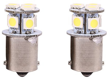 KIMISS Par de faros delanteros de coche-bombillas 24v led r5w-2pcs 12V DC BA15S R5W 1156 5050 8SMD Bombillas de luces de freno de automóvil LED adecuadas para la mayoría de los vehículos.