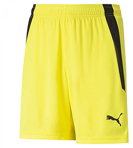 PUMA Unisex Kids Teamliga Jr Knitted Shorts, Fluo Yellow-puma Black, 128 UK