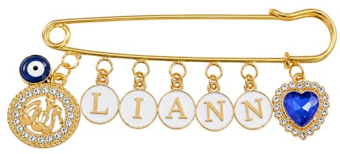 Baby Stecknadel mit Namen Anstecknadel Brosche personalisierte Baby Geschenk Mädchen Junge Glücksbringer Kinderwagen PIN