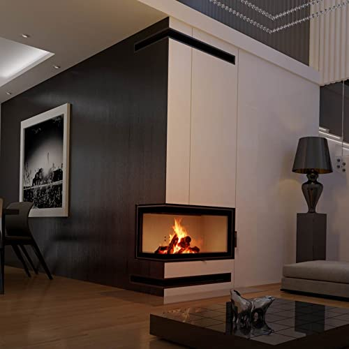 KRATKI MBO Holzkamin mit Warmwasserbereiter Wärmetauscher BImSchV 2 konform 15 kW Thermischer Wirkungsgrad 83% Stahl Thermotec-Auskleidung Linksseitig 134 x 91 cm