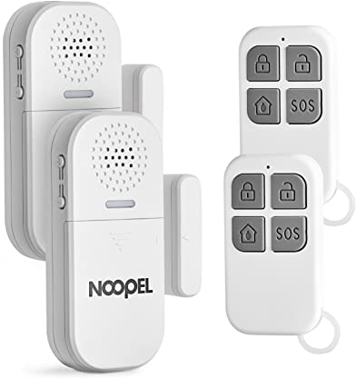 Door Alarm Sensor with Remote 2 Pack, Window Sensors, 2-in-1 Alarm & Chime, 5-level Volume Control, Door Sensor Alert for Kids Safety Home Security, Burglar Alarms for Home, Shop, Office, Garage
