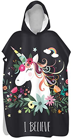 Highdi Handtuch Surf Poncho mit Kapuze Erwachsene für Damen Herren Teenager, Badeponcho Handtuch Poncho aus Mikrofaser auch als Umkleidehilfe Strand