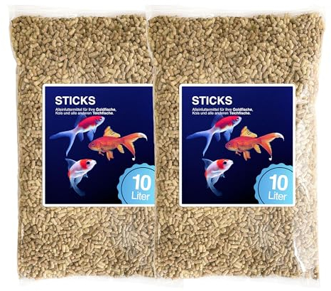 Fischfutter Teichsticks 20L (2×10L Beutel) – Koifutter & Goldfischfutter für Gartenteiche – mit Vitaminen – schwimmendes Alleinfutter, Nicht wassertrübend