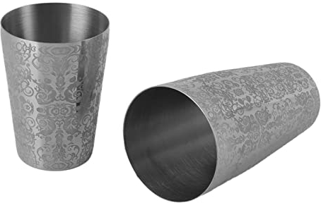 OUSIKA Coctelera, Coctelera de acero inoxidable Coctelera de plata japonesa americana Boston Bar Mezclador Coctelera Grabado Martini Shaker 304 Acero inoxidable Bartender for Bar Bar Shaker Bares (Si