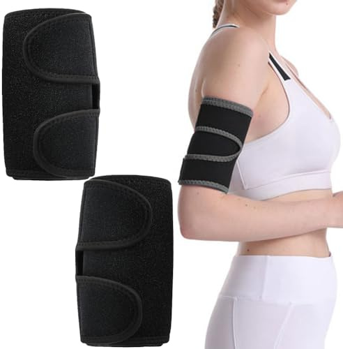 Deyixinup Upper Arm Sleeve Compression, Elbow Brace Arm Support Wrap, 2 PCS | Elastic Biceps, Breathable Polyester, Adjustable Strap, Provide Stable Support