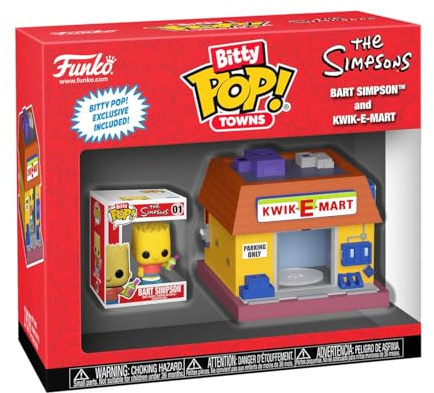 Funko Bitty POP! Town: The Simpsons - Bart Simpson & Kwik-E-Mart | Offizielles Cartoon/Animation Merch - Spielzeug zum Sammeln - Geschenkidee zum Geburtstag für Fans und Sammler