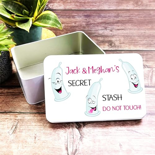 Fingerprint Designs Funny Condoms Naughty Sexy Romantic Gift Personalised Storage Tin
