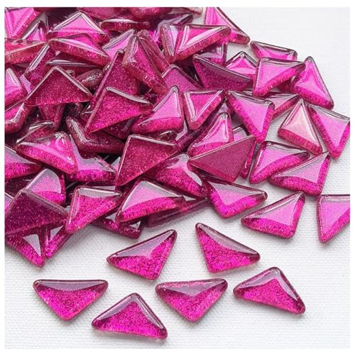 Hrlace 500g Bunte Mosaiksteine Kleine Kristall Mosaikfliesen zum Basteln Unregelmäßig Gemischte Glasmosaikfliesen Selbstklebend Mosaik Steine für DIY Handwerk Heimdeko Schwarzes Dreieck