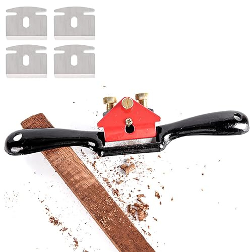 Fahibin Schabhobel Schweifhobel Verstellbare Speichen mit 4 Klingen Einstellbare SpeichenShave Holzbearbeitung Schneide Plane Spokeshave Verstellbare Metallklinge Schweifhobel（215mm)