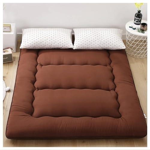 LXBche Japanische Faltbare Tatami Matratzenmatte, japanische Futon Bodenmatratze, Klappbett, tragbare Camping Matratze, rutschfeste Bodenliege, Gästematratze (Color : Brown, Size : 1.2 * 2m)