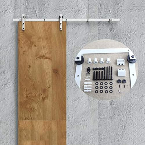 Sliding Door Hardware kit 125-400cm Sliding Barn Door Slient Hanging Rail ， Professional Sliding Barn Door Hardware Track Kit, Sliding Door Rail Mute Pulley Track Accessories (Size : 6.9ft/210cm sin