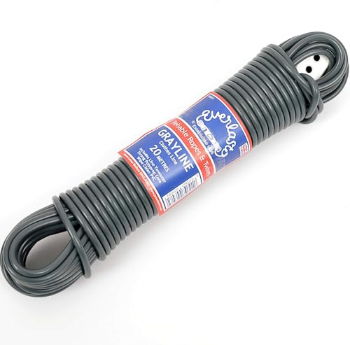EVERLASTO Grayline PVC-Wäscheleine, 4,8 mm x 15 m