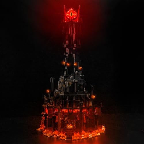 LocoLee Licht Kompatibel mit Lego Der Herr der Ringe: Barad-dûr Aktualisierte Version, Nur Lichter Set - Kein Modell, Licht BeleuchtungSet Compatible with LEGO 10333 Der Herr der Ringe: Barad-dûr