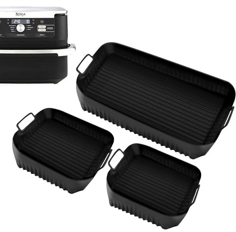 Heißluftfritteuse Zubehör für Ninja Foodi Flexdrawer AF500EU 10.4 L,Airfryer Silikonform Zubehör Air Fryer 10.4 L,Silikonform airfryer Wiederverwendbar Zubehör für Dual Zone Heißluftfritteuse ﻿