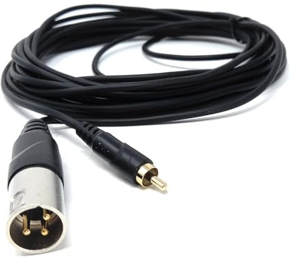 DRUT 7.5m 3-Pin Male XLR to RCA Phono Single Plug Cable