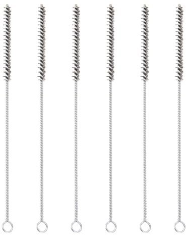 PATIKIL 12 Stainless Steel Wire Tube Cleaner, 6Pcs 0.4 Diameter, Silver Tone, Spiral Wire Bristles