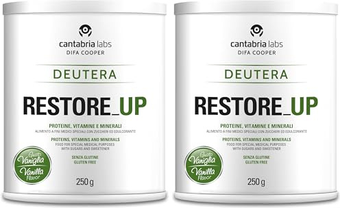 Restore up vaniglia, supplemento nutrizionale iperproteico con vitamine e minerali (250 g) (Confezione da 2)