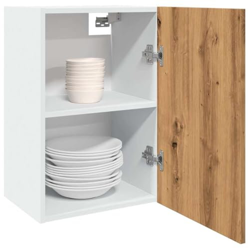 Brokky Mobile Pensile Rovere Artigianale 40x31x60 cm Legno Multistrato-Pensile da Cucina a Parete,Armadio Sospeso in Legno,Armadietto da Muro Spazioso e Resistente