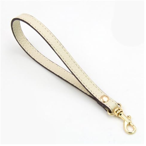 Hrlace Bracelet de poignet en cuir véritable - Porte-clés - Bracelet - Dragonne - Sangle de poignet pour pochette - Porte-monnaie - Sacs à clés - Beige