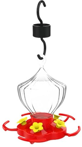 Distribuidor De Colibríes - Tanque De Apertura Ancha, Alimentador De Pared | Beber con 5 Puertos, Anti-Fourmi, Accesorio Colgante para Hidratación de Pájaros en Jardín