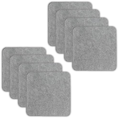 VOSSBACH 8er Set Filz Sitzkissen Eckig Anthrazit oder Grau 35 x 35 cm mit Antirutschnoppen Stuhlkissen Sitzauflage Filzkissen (Grau)