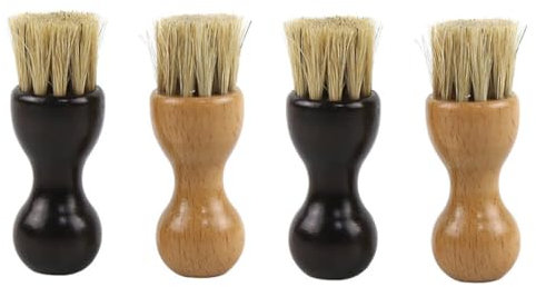 BESPORTBLE 4pièces Brosse à Chaussures Bois Multifonction Lot de Brosses De Nettoyage pour Chaussures Noir Et