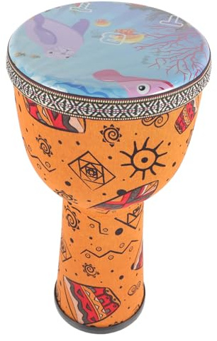 Djembe Trommel 8 Zoll Handtrommel für Erwachsene und Anfänger | Pvc Ausführung, für Kinder Geeignet, Einsatz bei Bühne und Unterricht, Handlich und Leicht zu Spielen