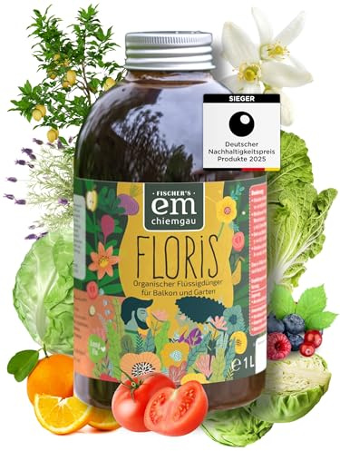EM-Chiemgau Universaler Pflanzendünger [Effektive Mikroorganismen] für Gemüse, Blumen, Rosen, Gartenpflanzen, Balkonpflanzen - Organischer Flüssigdünger fördert Wachstum & kräftige Farben, für 200 L