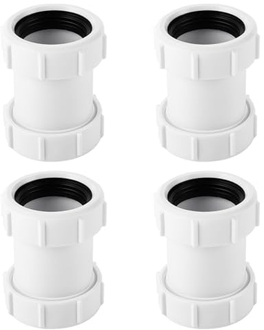4 conectores de tubo recto de 40 mm, acoplamiento recto de PVC, conectores de extensión de tubería, accesorios de fontanería para bañera, cocina, fregadero, plato de ducha