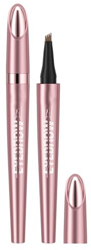 VRYNDH Crayon sourcil waterproof imperméable avec 4 pointes en fourche, crayon à sourcils micro 3D, imperméable créant facilement des sourcils à l'apparence naturelle - teinture sourcil （Café noir）
