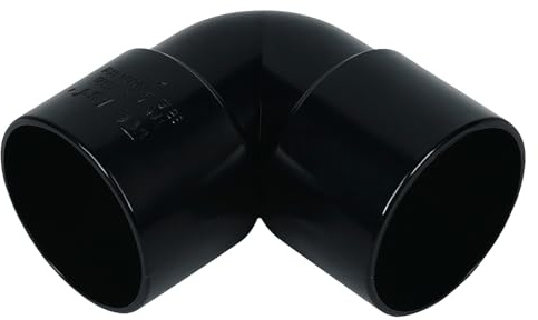 5X 36mm 90 Degree Solvent Weld Bend Black Plastic Waste Pipe Fitting | 36mm 90 Degree Solvent Weld Connection | Pack of 5 Black Plastic Waste Pipe Bend Fitting