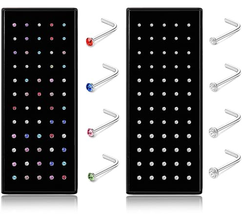 Dochais Hypoallergenic Nose Studs for Women Men 316L Stainless Steel Silver