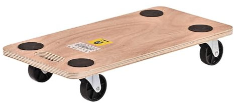 DEMA Möbelroller 200 kg Tragkraft | Rollbrett mit Handaussparung & 360° Lenkrollen | Hochwertige Sperrholzplatte | Stabil & Komplett Montiert | Maße 58x29,5x10,7 cm