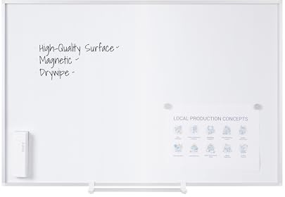 Bi-Office magnetisches Whiteboard New Generation, Trocken Abwischbar, Mit Aluminiumrahmen, Magnettafel, Memoboard, Lackierte Stahloberfläche, 120 x 90 cm