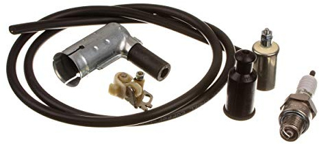 Set Zündung für Mokick, Kabel schwarz (1 Meter) mit Zündkerze BERU Isolator 260, Kerzenstecker BERU wassergeschützt, Kondensator und
