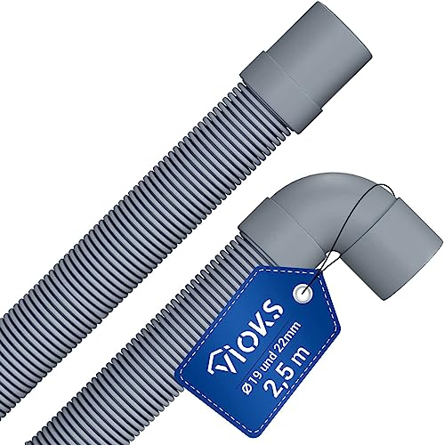 Tubo di scarico 2,5 metri per lavatrice e lavastoviglie con attacco 19/22 mm con gancio per tubo flessibile