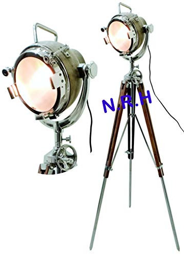 Lampadaire trépied vintage, théâtre nautique rétro, décoration industrielle