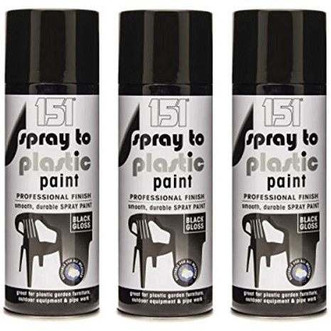 400ml Black Gloss Plastic Garden Furniture Pipes Household Spray Paint - Restores & Renews Plastic Surface (3)