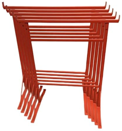 5 x Builders Trestles Size NO.3, Adjust from 1.0m - 1.8m (Trestle Band Stands) SWL 400kg Made in The UK - Powder Coated Orange for Hard-Wearing Finish. Ideal for Builders.