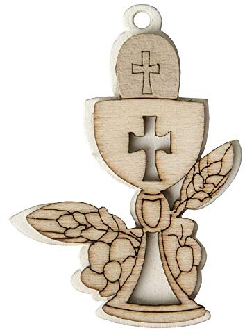 Publilancio srl 36 Stück Holz Kelch zur Erstkommunion, 5 cm Dekoration, Gastgeschenk
