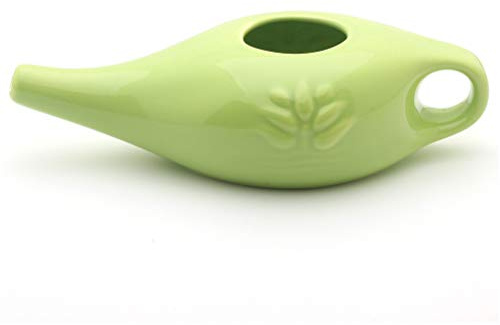 Haplws Vaso in Ceramica Neti Pot Yoga Professionale Sciacquatrice nasale Lavaggio nasale Confortevole beccuccio per Pulizia nasale 250 ml