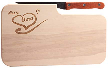 Brotzeitbrett mit Oma Gravur Schneidbrett 25,5x14,5x1,3cm