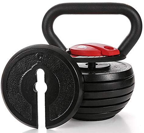 Einstellbare Kettlebell 20 / 40LBS Home Gym Fitnessgeräte Perfekt für Bodybuilding Gewichtheben Training, Rot,20lb