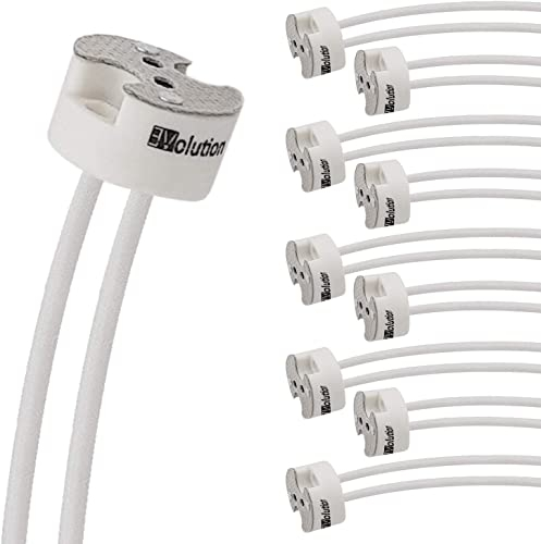 Evolution MR16 Zoccolo per lampada GU5.3 Base LED | Base in ceramica con cavo protetto in silicone da 0,75 mm² per lampadine LED e alogene | Max 100W 12V | Set da 20